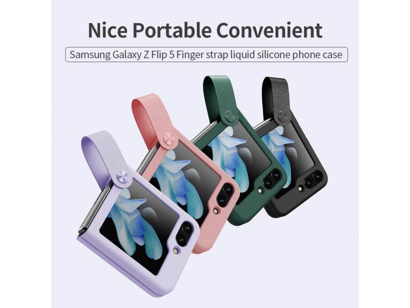 قاب Samsung phone Z Flip5 Nillkin Flex Flip Finger Strap Liquid Silicone Series نیلکین