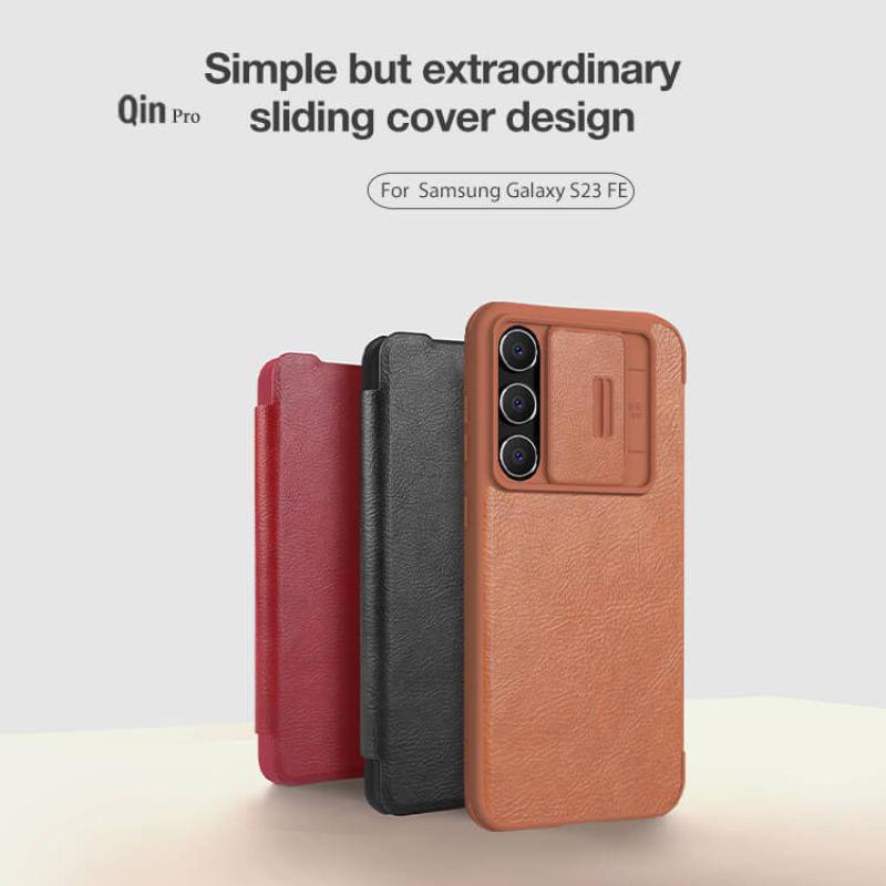 قاب Samsung phone S23fe Nillkin Qin Leather Series نیلکین
