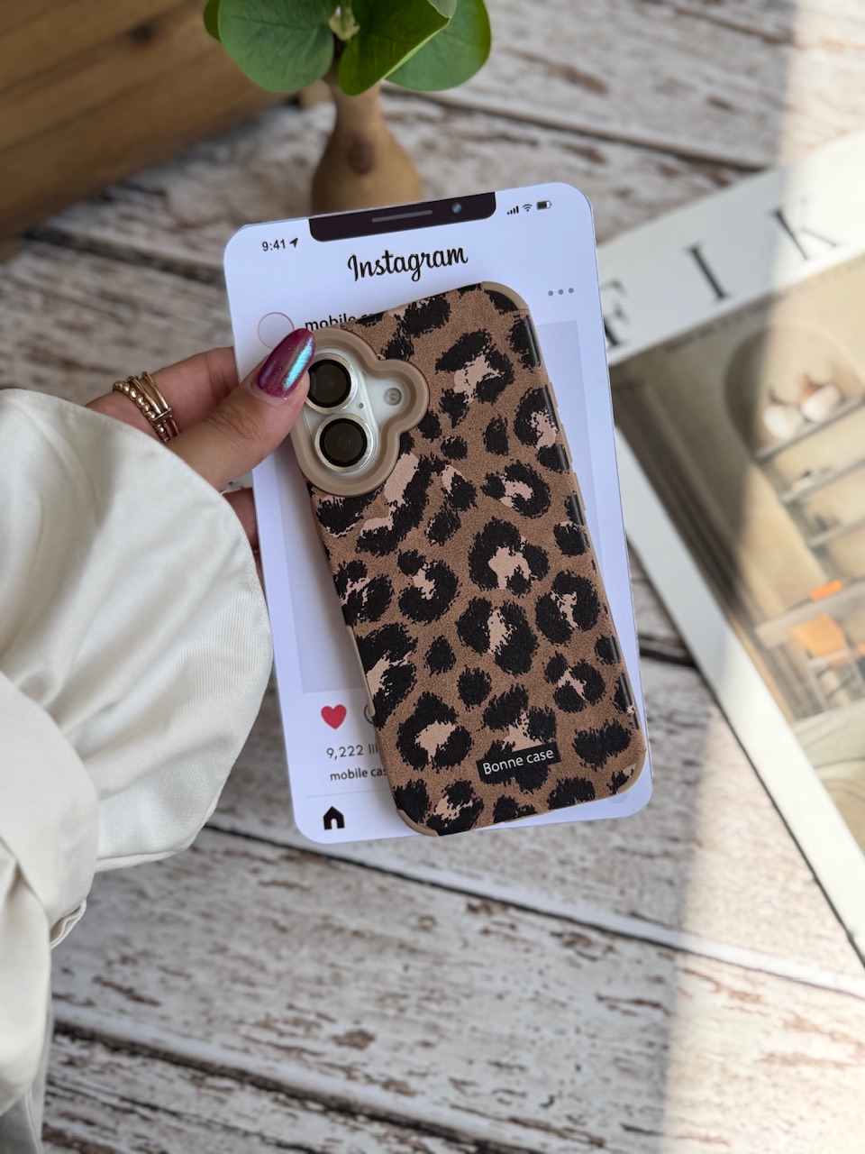 قاب پلنگی قهوه ای Bonne Case آیفون (کدC2054)