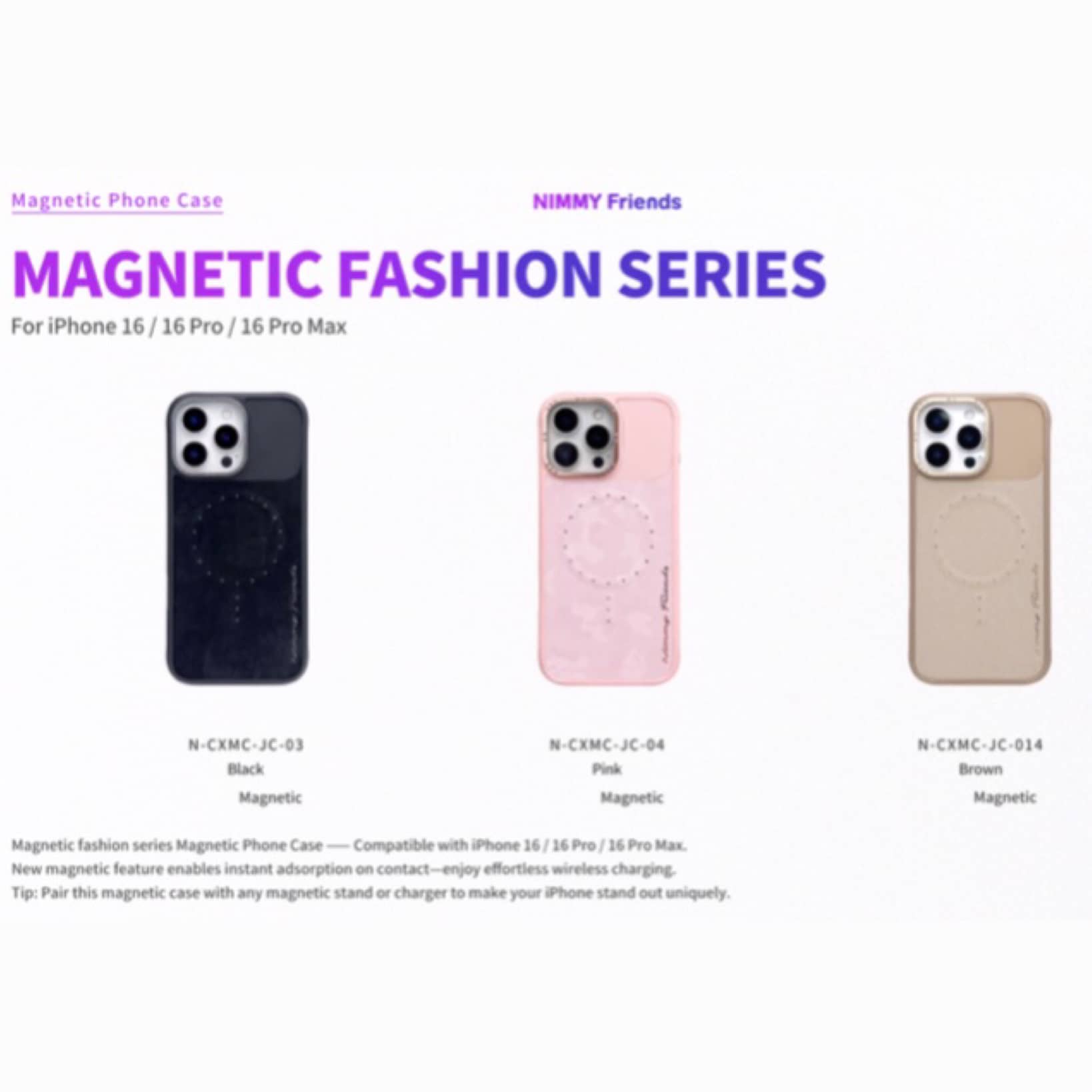 قاب نیمی مگ سیف نگین دار Nimmy Magsafe Negini Series