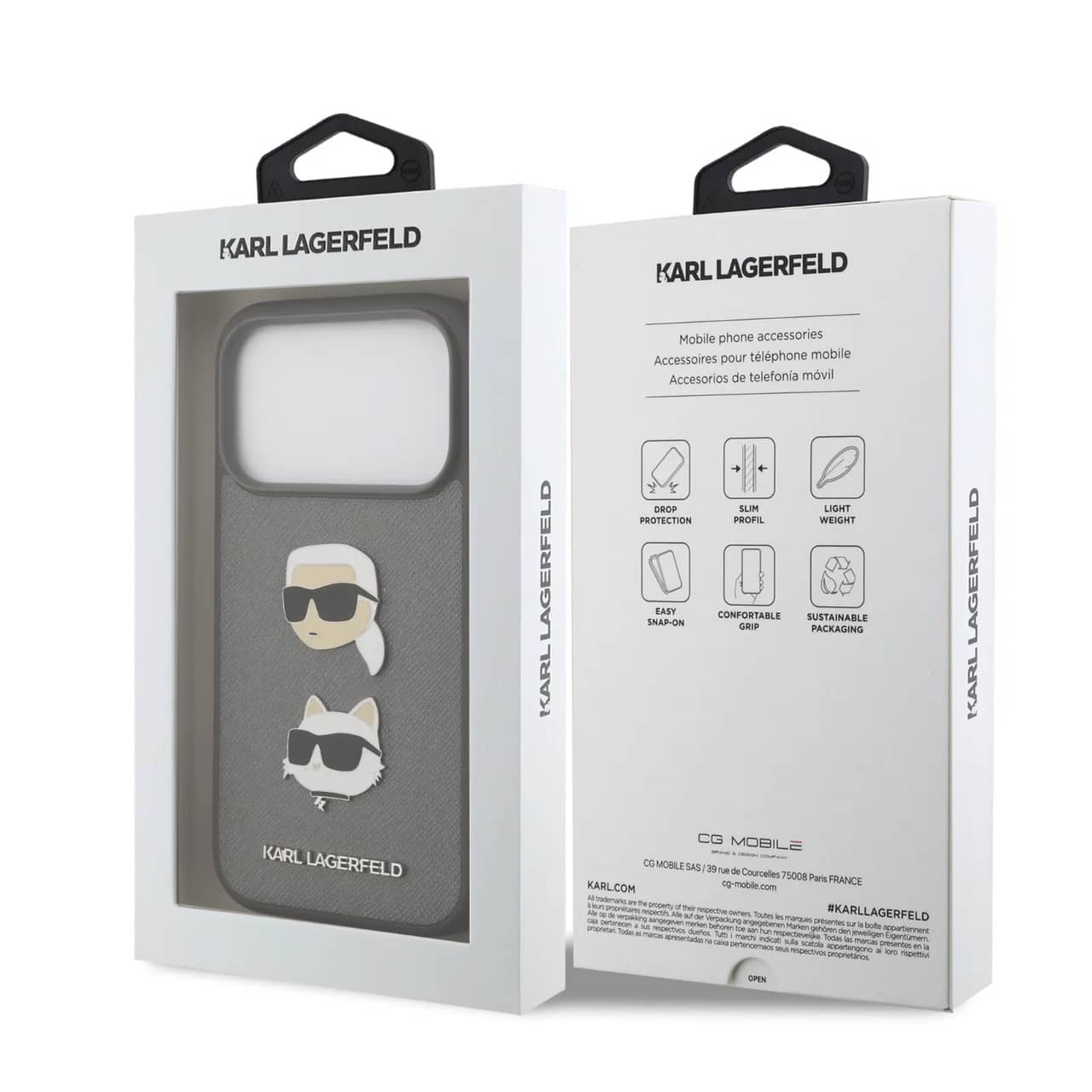 قاب کارل لاگرفلد Karl Lagerfeld با گربه Iphone