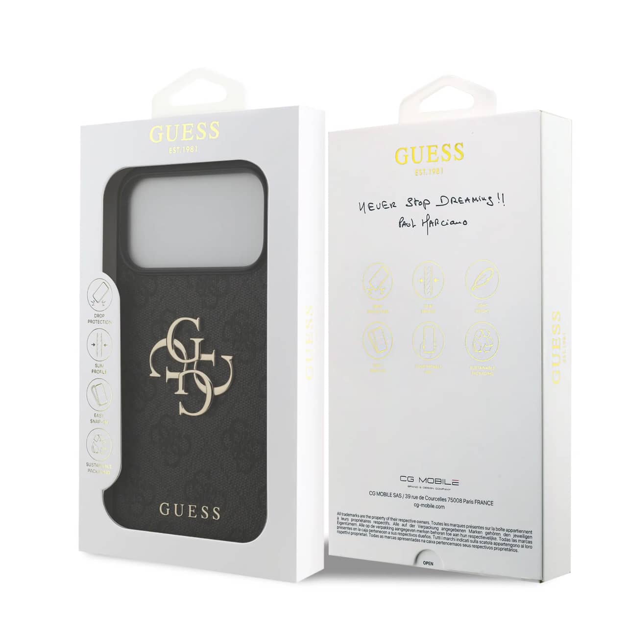قاب Guess گس طرح دار دو لوگو بزرگ Iphone سری 17