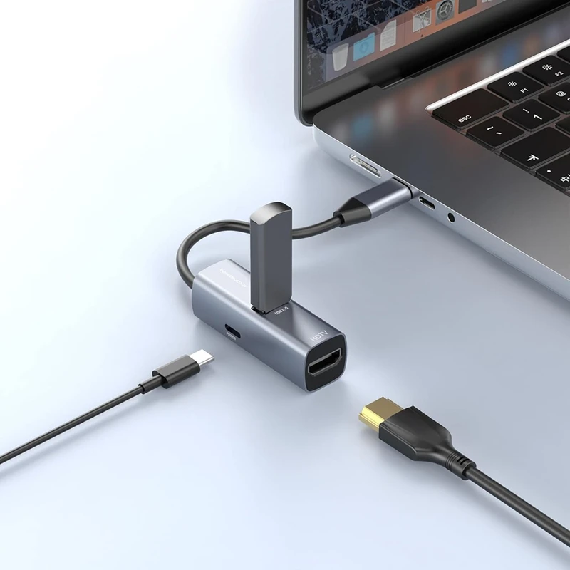 هاب تایپ سی پاورولوژی Powerology Aluminum Mini USB-C Hub