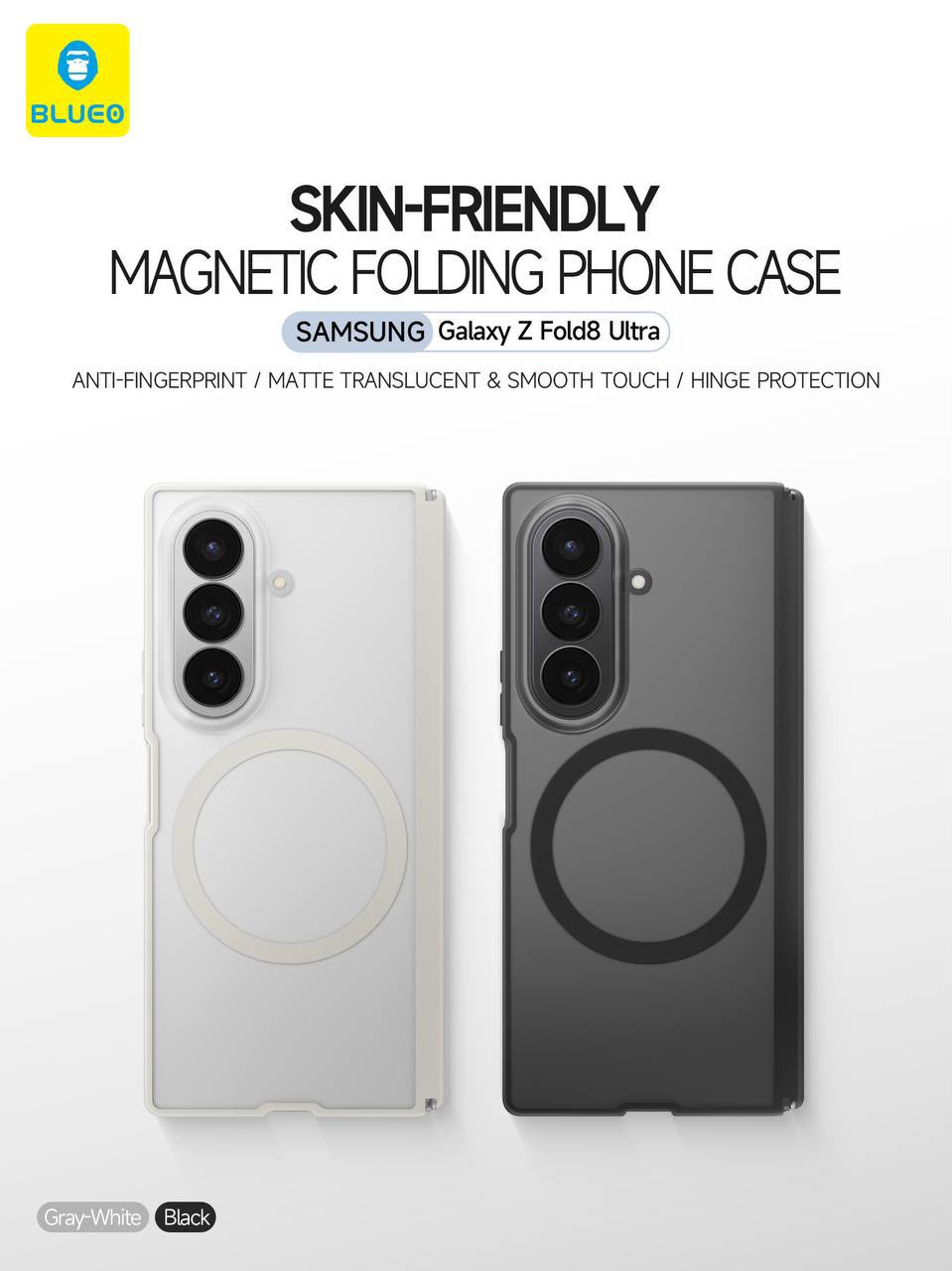 قاب بلو با مگ سیف سامسونگ Blueo Skin Friendly Stain & Slip Resistant Magnetic Case-Orange Ring Samsung