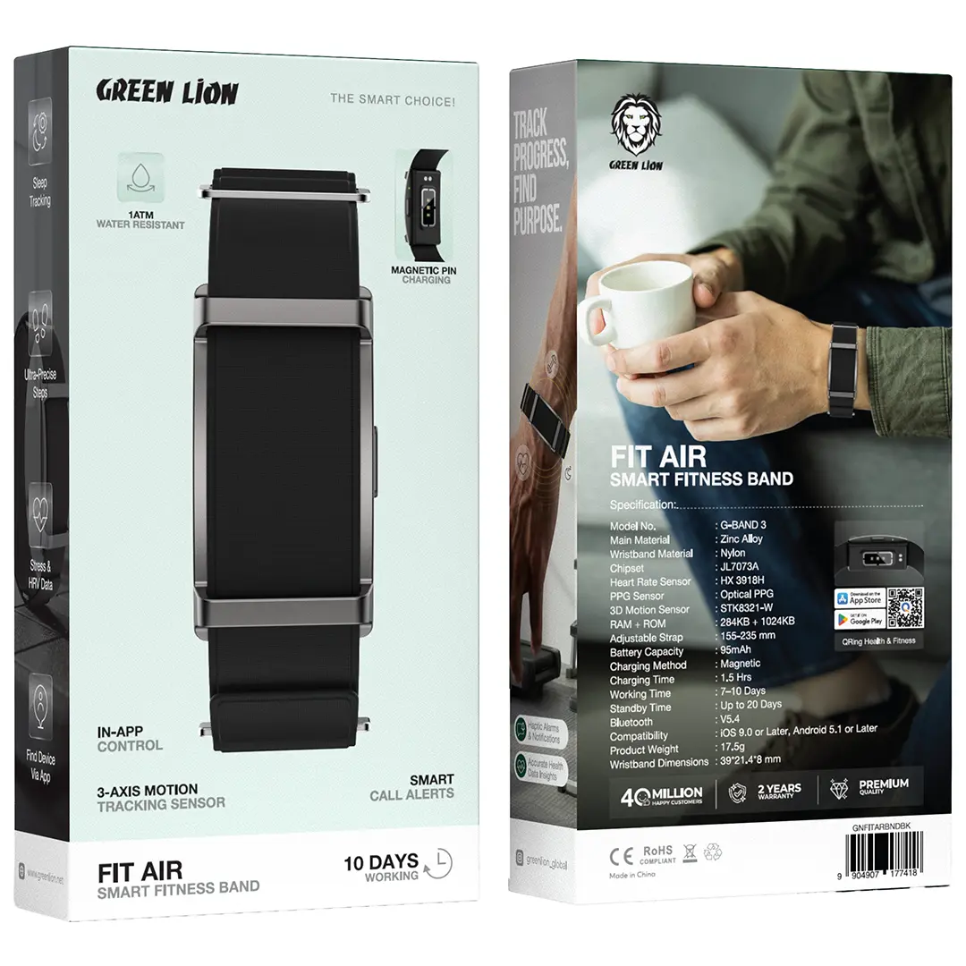 بند ساعت گرین لاین Green Lion Fit Air Smart Fitness Band