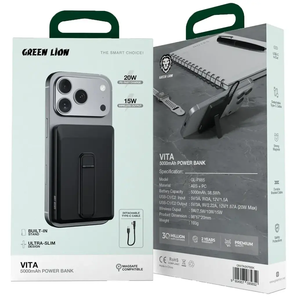 پاور بانک گرین لاین Green Lion Vita 10000mAh Power Bank